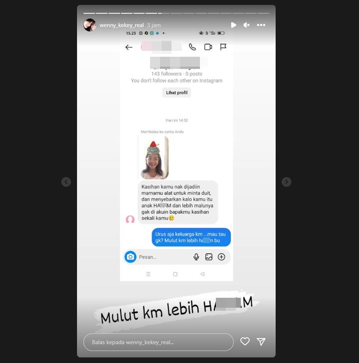 Wenny Ariani Semprot Netter yang Tuding Dirinya Jadikan Kekey Alat Minta Uang ke Rezky Aditya