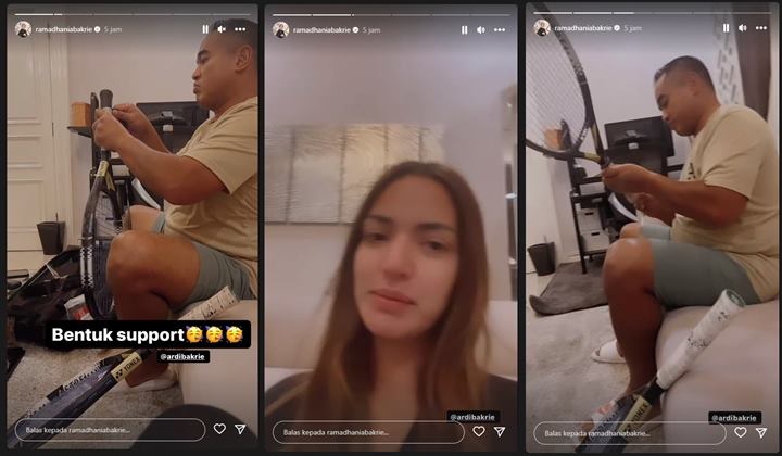 Tak Bisa Nonton Nia Ramadhani Tanding Tenis, Ardi Bakrie Punya Cara Lain Tunjukkan Support