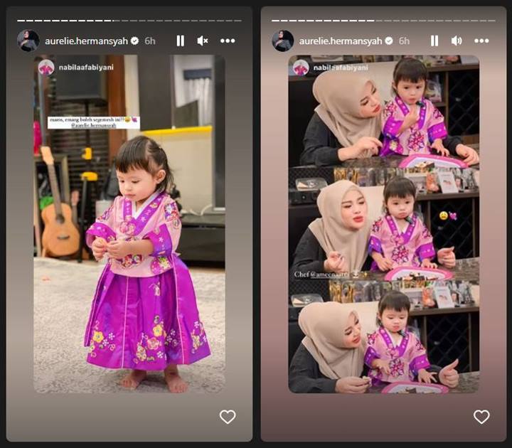 Ameena Putri Aurel Hermansyah Pakai Hanbok Bak Boneka Hidup