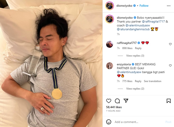 Dion Wiyoko Ajak Tidur Piala \'Lagi Lagi Tenis\', Komentar Enzy Storia Curi Fokus