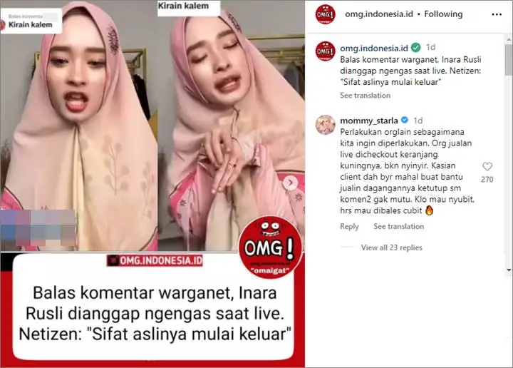Nimbrung di Akun Gosip, Inara Rusli Bela Diri Usai Sikap Ketus Saat Live Jadi Bahan Omongan