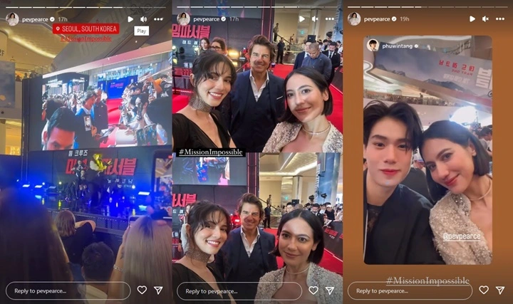 Pevita Pearce Selfie Bareng Tom Cruise dan Aktor Tampan Thailand di Event Korea