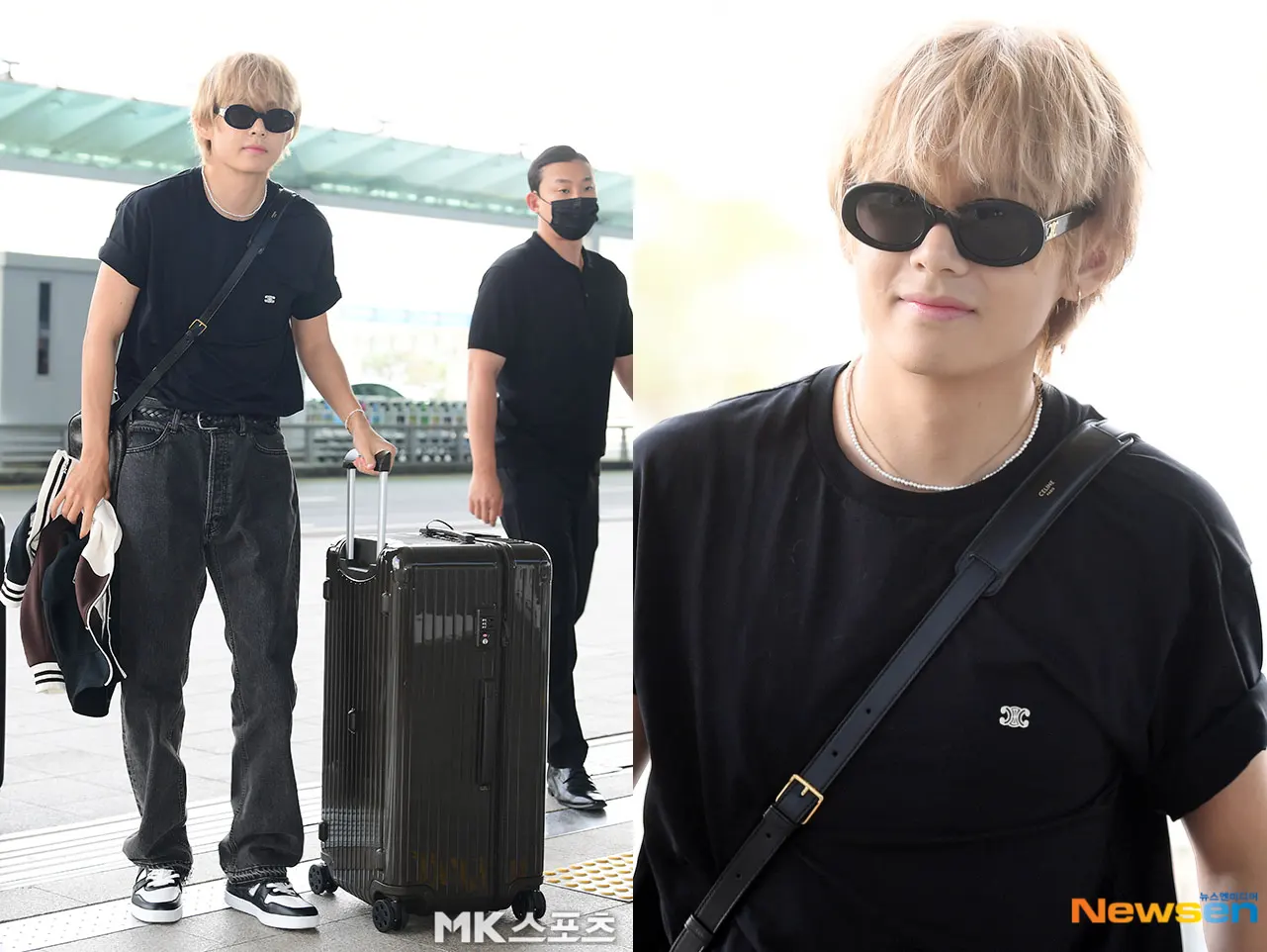 Penampilan V BTS di bandara