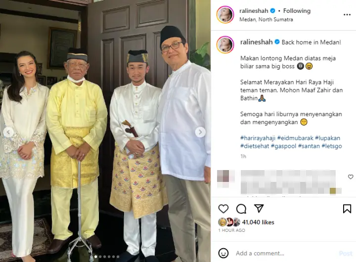 Raline Shah Rayakan Idul Adha Bersama Keluarga, Foto Bareng Sultan Deli Bikin Salfok
