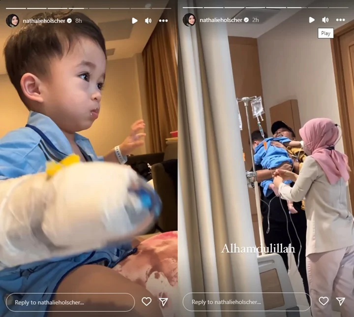 Nathalie Holscher Bagikan Momen Sule Jenguk Hingga Gendong Adzam di RS