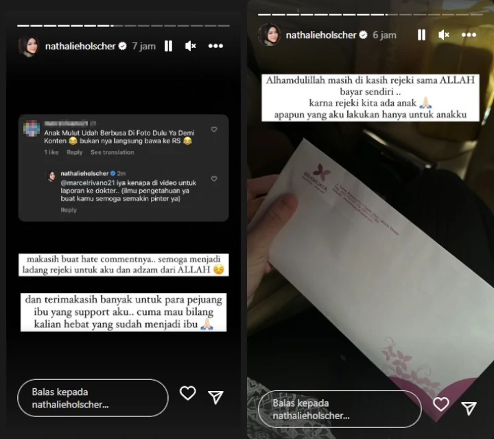 Nathalie Holscher Beri Pesan Adem Usai Disindir Jadikan Anak Sakit Sebagai Konten