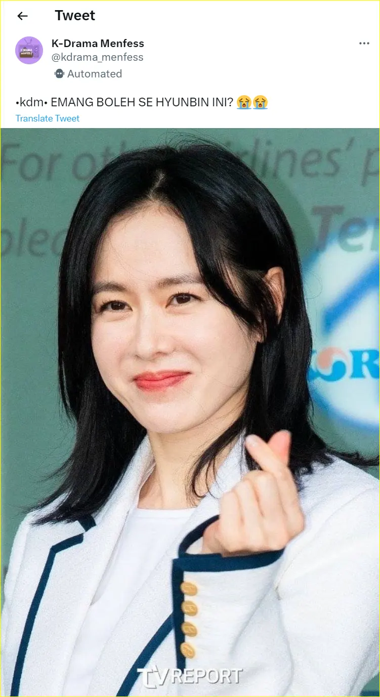 Son Ye Jin disebut semakin mirip Hyun Bin