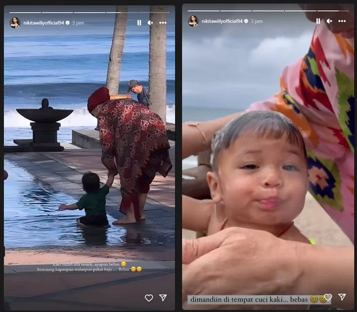 Punya Orangtua Tajir, Momen Issa Anak Nikita Willy Mandi di Tempat Cuci Kaki Kocak