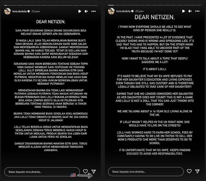Ngadu ke Netizen, Antonio Dedola Singgung Nasib Putri Nikita Mirzani di Inggris Jika Tak Dibantu