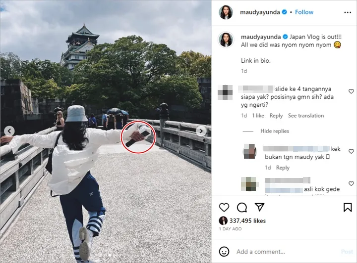 Maudy Ayunda Bom Momen Liburan, Bentuk Tangan di Satu Foto Dinilai Aneh