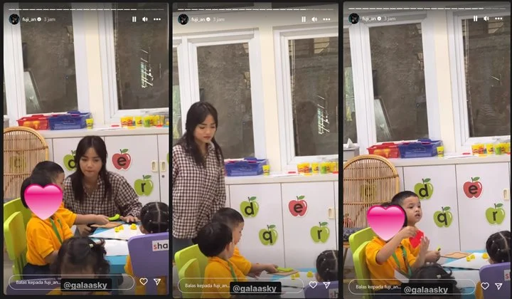 Fuji An Cantik-Sederhana Antar Gala Sky Hari Pertama Sekolah, Aksi Melipir Bak Relatable