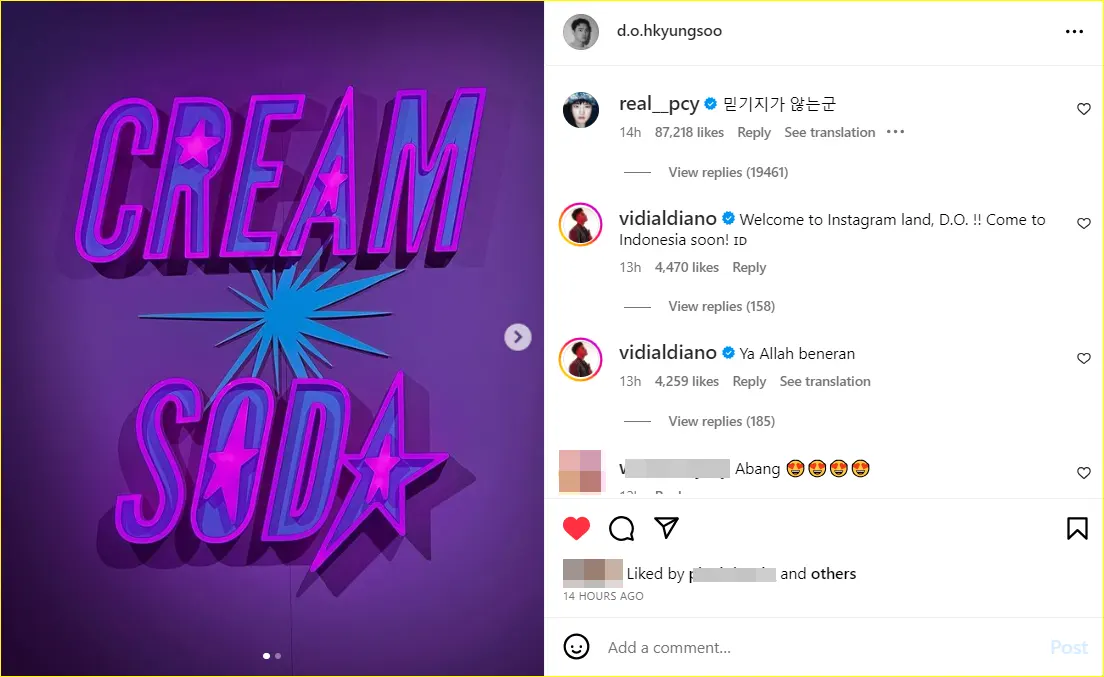 Chanyeol EXO komentari unggahan D.O.