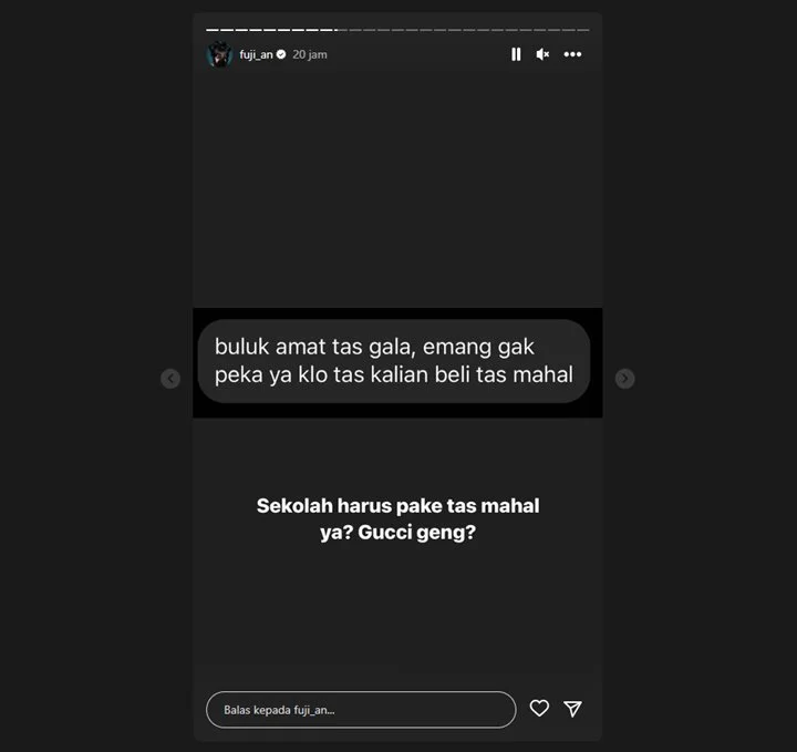 Fuji An Jawab Savage Usai Dituding Beri Tas Sekolah Buluk ke Gala Sky