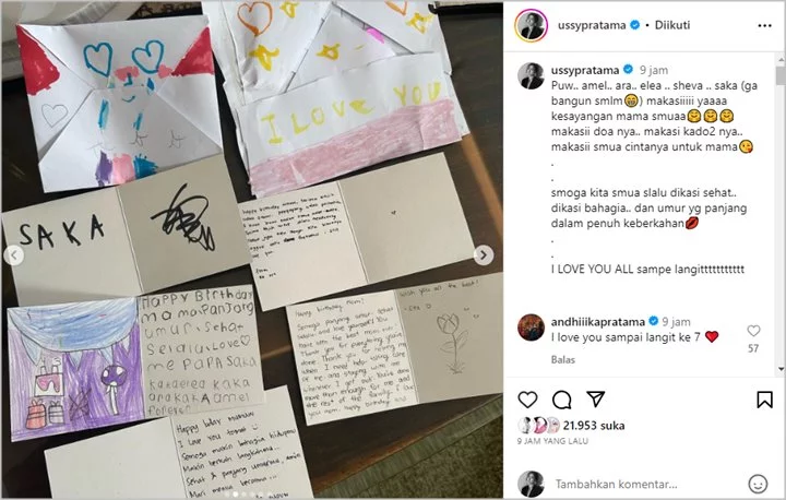 Ussy Sulistiawaty Dihujani Surat dari Keluarga, Penampakanya So Sweet Hingga Menggemaskan