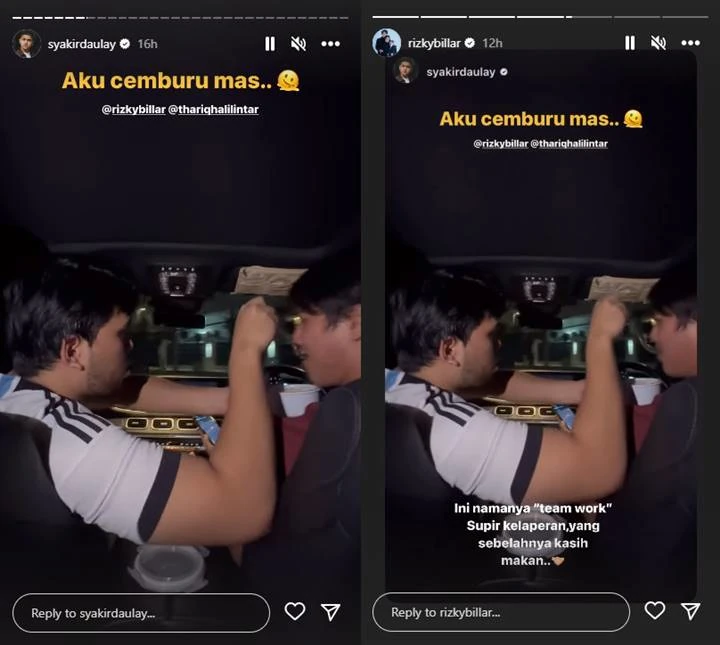 Thariq Halilintar So Sweet Suapin Rizky Billar yang Sedang Nyetir, Syakir Daulay Cemburu