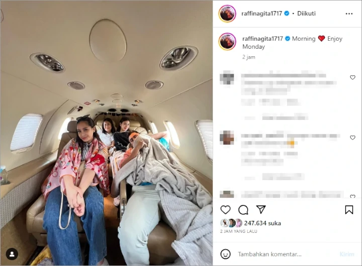 Raffi Ahmad dan Nagita Slavina Mejeng di Jet Pribadi, Kehadiran Syahnaz Sadiqah Bikin Salfok