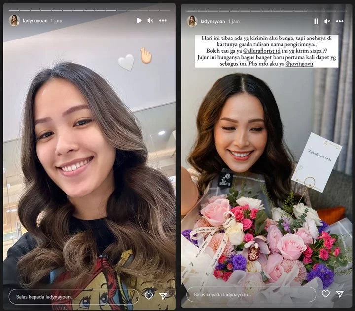 Lady Nayoan Full Senyum Pertama Kali Dapat Bunga Super Indah, Tapi Sebut Ada yang Aneh