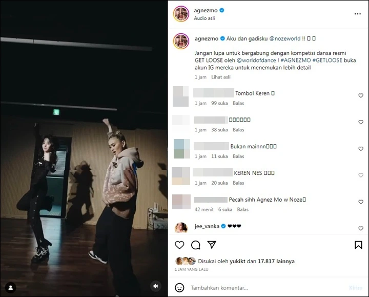 Agnez Mo Bikin Kaget Mendadak Dance Challenge \'Get Loose\' Bareng Noze \'Street Woman Fighter\'