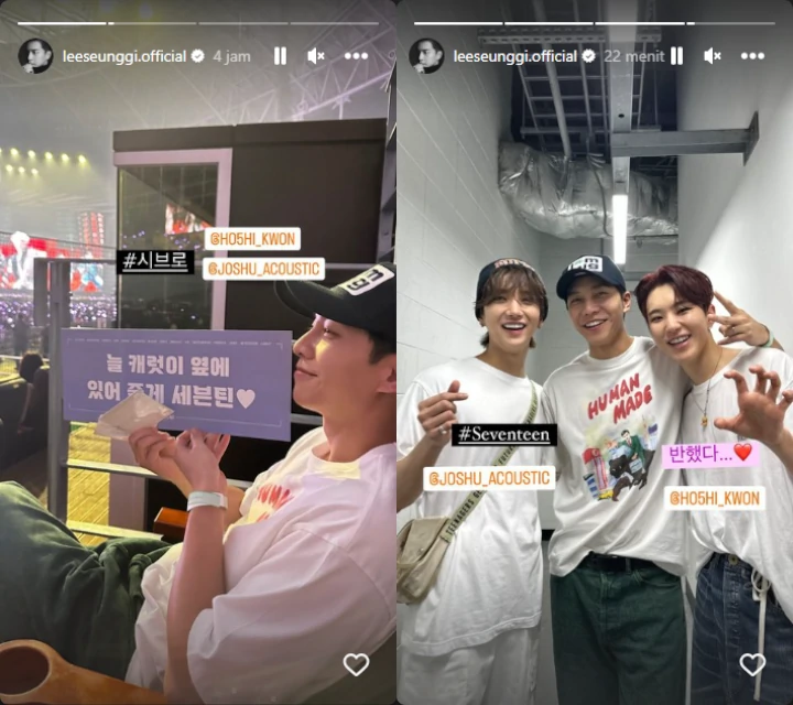 Lee Seung G Pose Bareng Joshua Hong & Hoshi Habis Konser SEVENTEEN Tuai Reaksi Salut