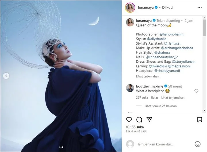 Luna Maya Jadi Ratu Bulan di Photoshoot Terbaru, Maxime Bouttier Langsung Komen Usil