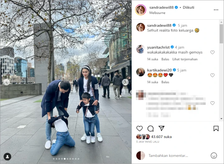 Sandra Dewi Bagikan Realita Foto Keluarga, Momen Anak Ngereog Bikin Ngakak Sandra Dewi Bagikan Realita Foto Keluarga, Momen Anak Ngereog Bikin Ngakak
