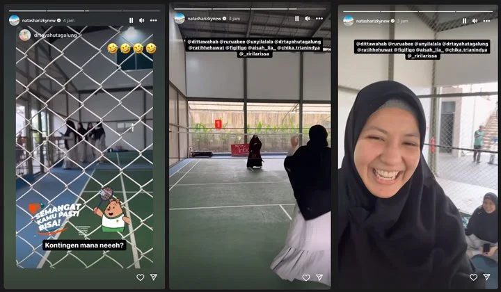 Sama-sama Berbusana Syar\'i, Natasha Rizky Bagikan Keseruan Circle-nya Main Bulu Tangkis