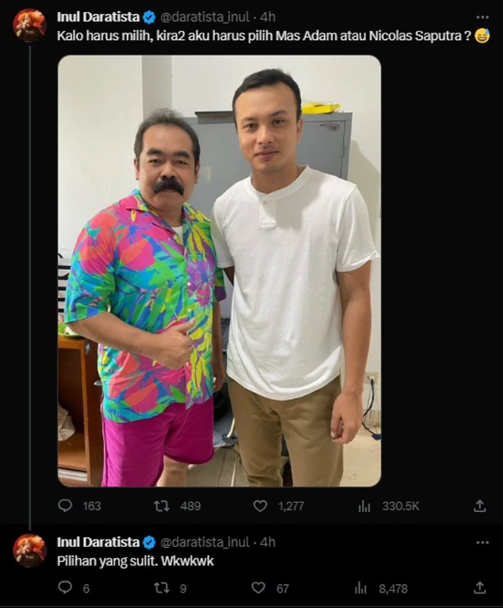 Sang Suami Bersanding Dengan Nicholas Saputra, Inul Daratista: Pilihan yang Sulit