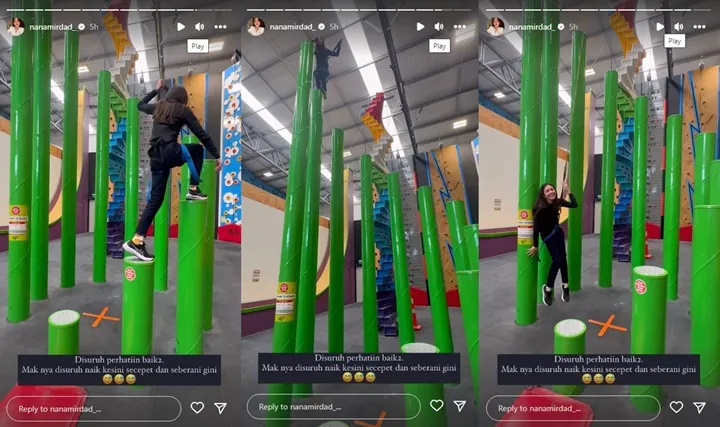 Reaksi Kontras Nana Mirdad dan Putri Cantik Saat Jajal Permainan Ekstrem