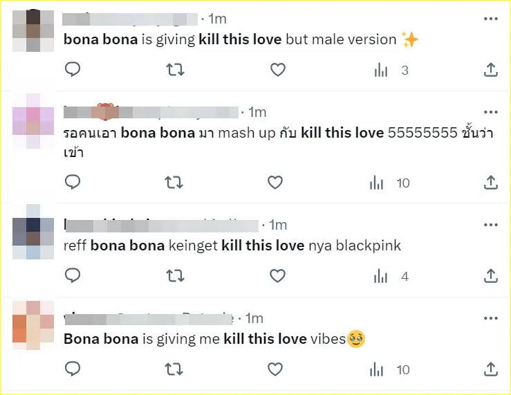penggemar nostalgia dengan Kill This Love usai mendengarkan BONA BONA