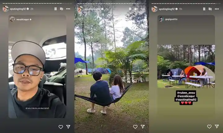 Ayu Ting Ting Camping Ditemani Sosok Pria Misterius Bikin Penasaran
