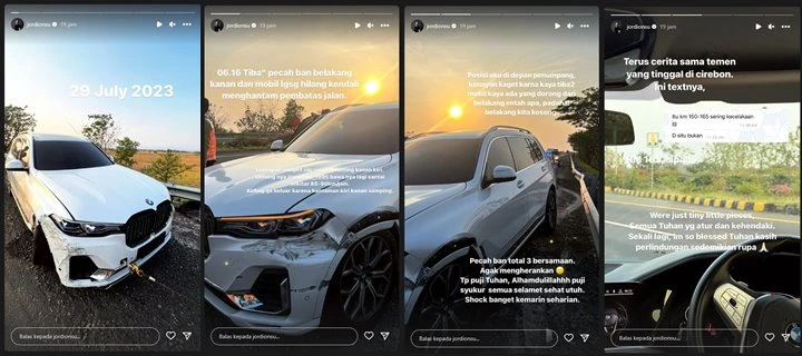 Jordi Onsu Ungkap Kronologi Serta Penampakan Mobilnya Usai Alami Ban Pecah Hingga Hantam Pembatas Jalan