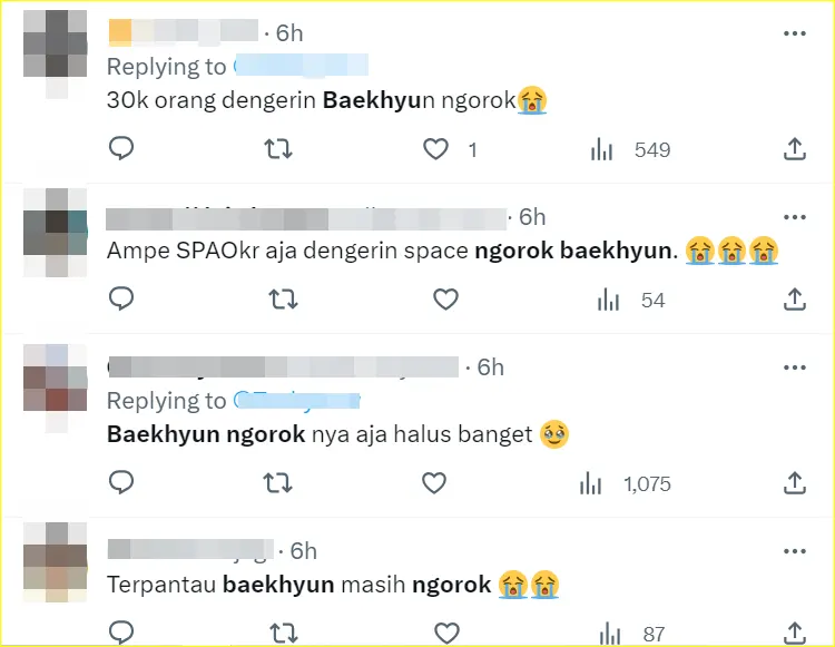 komentar penggemar soal Baekhyun EXO ngorok