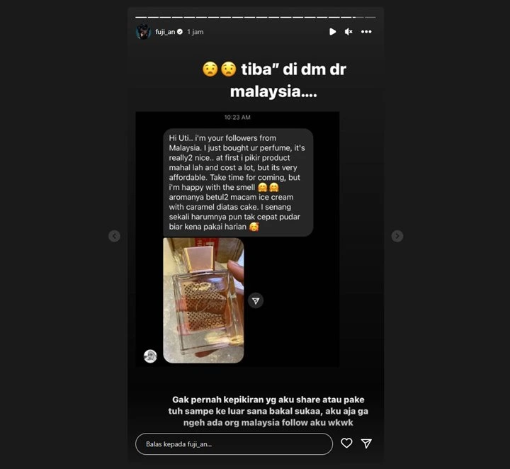Fuji An Umbar DM dari Followers Asal Malaysia, Ungkap Hal yang Tak Disangkanya
