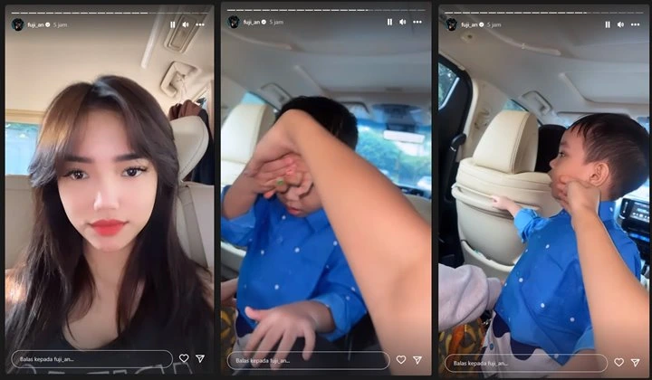 Antar Gala Sky ke Sekolah, Momen Fuji An di Dalam Mobil Relatable Bak Titisan Vanessa Angel