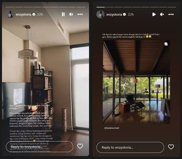 Enzy Storia Nikmati Slow Living, Beber Kesukaan yang Menenangkan Hingga Bikin Ngayal