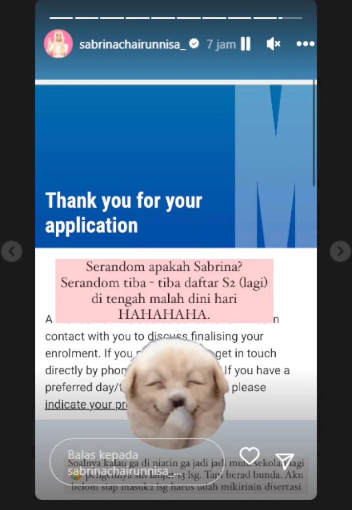 Sabrina Chairunnisa Random Banget Tiba-tiba Daftar S2 Lagi Saat Tengah Malam