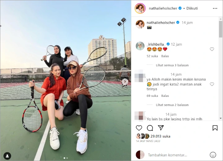 Main Tenis Bareng Irish Bella, Outfit Nathalie Holscher Tuai Perdebatan