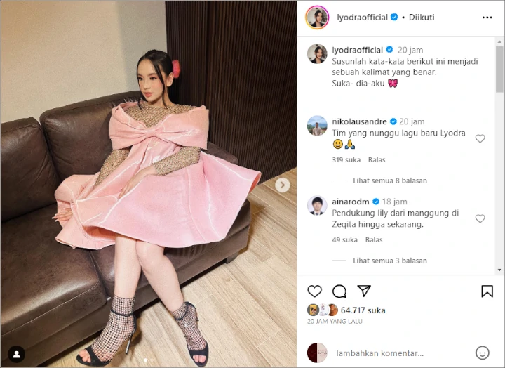 Outfit Manggung Unik Bikin Lyodra Dipuji Bak Barbie
