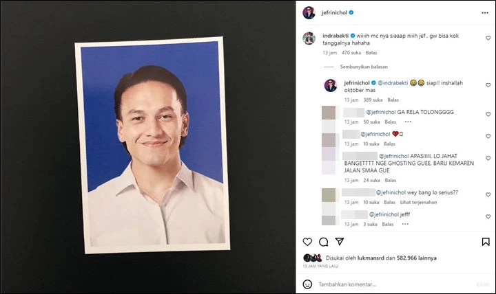 Jefri Nichol Mendadak Posting Foto Background Biru Sembari Minta Doa Restu, Indra Bekti Siap Jadi MC Jefri Nichol Mendadak Posting Foto Background Biru Sembari Minta Doa Restu, Indra Bekti Siap Jadi MC Jefri Nichol Mendadak Posting Foto Background Biru Sembari Minta Doa Restu, Indra Bekti Siap Jadi MC