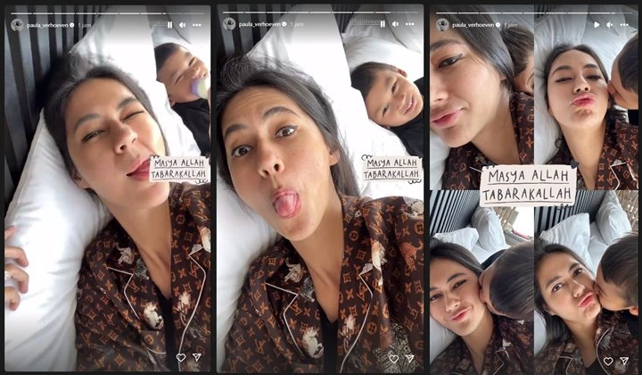 Paula Verhoeven Selfie Cantik Seraya Pose Melet, Komentar Kiano Putra Tampan Tak Terduga