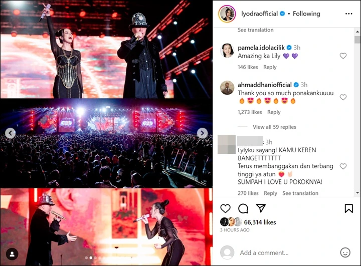 Lyodra Tampil Ala Lady Rocker di Konser Dewa 19, Ahmad Dhani: Thank You Keponakanku