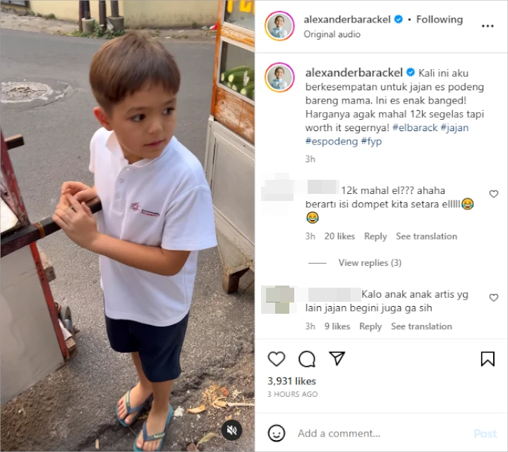 Tajir Melintir, El Barack Anak Jessica Iskandar Singgung Harga Es Pinggir Jalan Agak Mahal Tajir Melintir, El Barack Anak Jessica Iskandar Singgung Harga Es Pinggir Jalan Agak Mahal