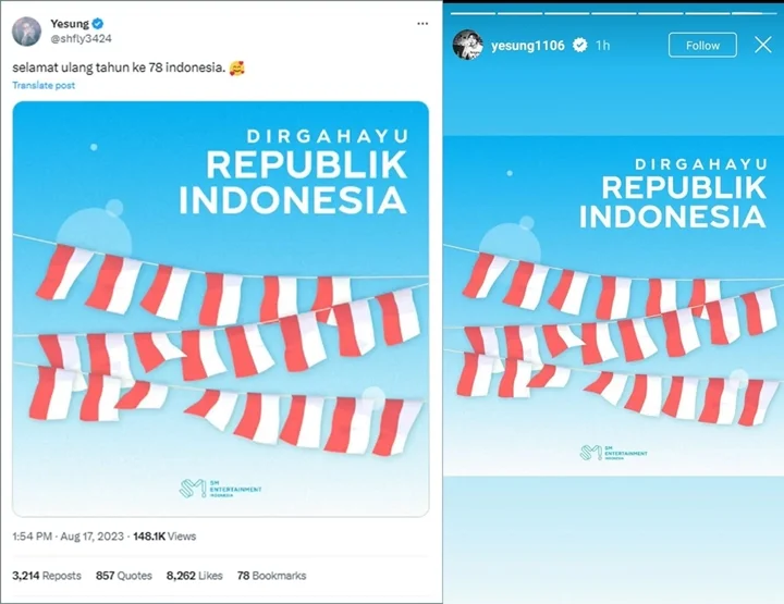 Yesung Super Junior  Meriahkan HUT RI