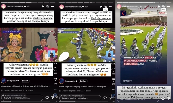 Sabrina Chairunnisa Gemas Lihat Adik Tampan Joget di Istana Negara, Aksi Iriana Jokowi Bikin Salfok