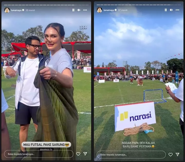 Luna Maya Ramaikan Lomba Futsal Pakai Sarung, Penampilannya Tuai Sorotan