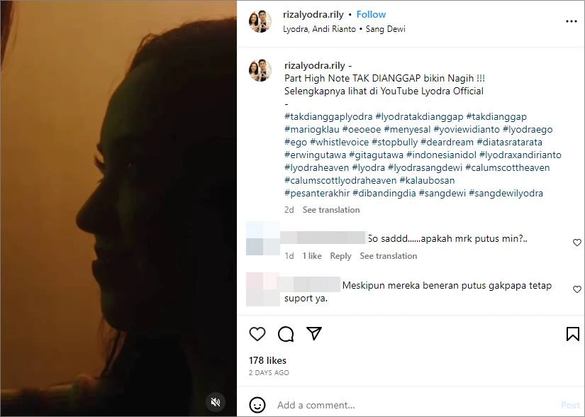 Riza Syah Diisukan Putus dengan Lyodra Usai Diduga Saling Hapus Foto
