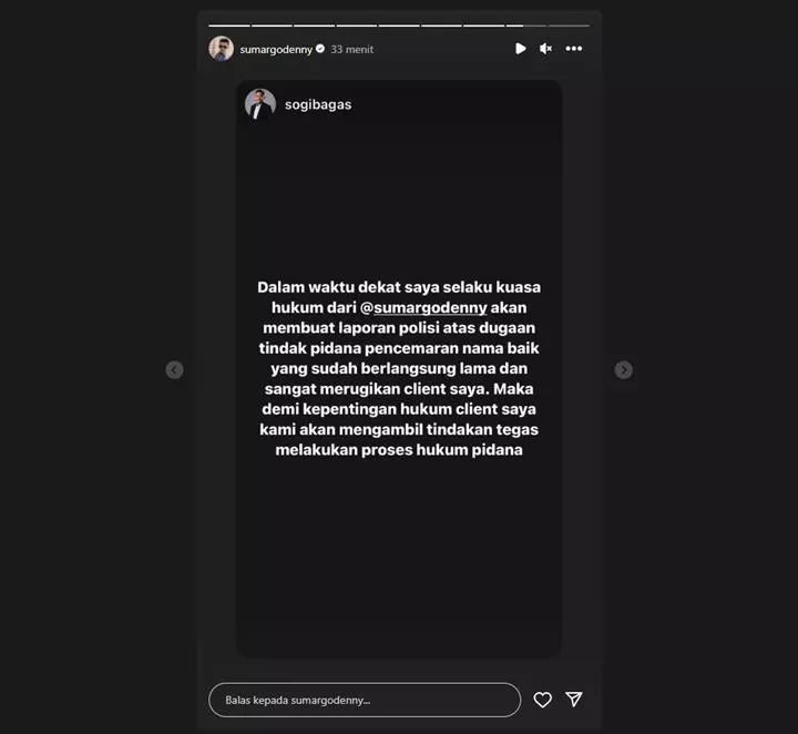 Denny Sumargo Tunjuk Kuasa Hukum Bakal Buat Laporan Polisi Atas Dugaan Pencemaran Nama Baik