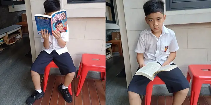 Rafathar Mojok di Sekolah Sambil Baca Buku Tebal, Isinya Ternyata Seru Abis!