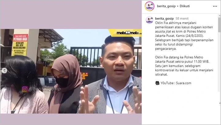 Nunduk dan Bungkam, Oklin Fia Penuhi Panggilan Polisi Terkait Konten Jilat Es Krim