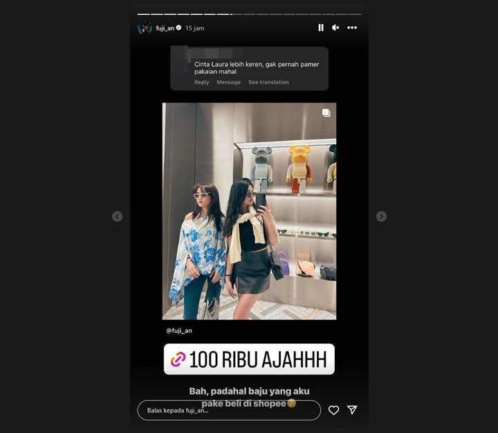 Fuji An Mendadak Dibandingkan dengan Cinta Laura Soal Koleksi Outfit
